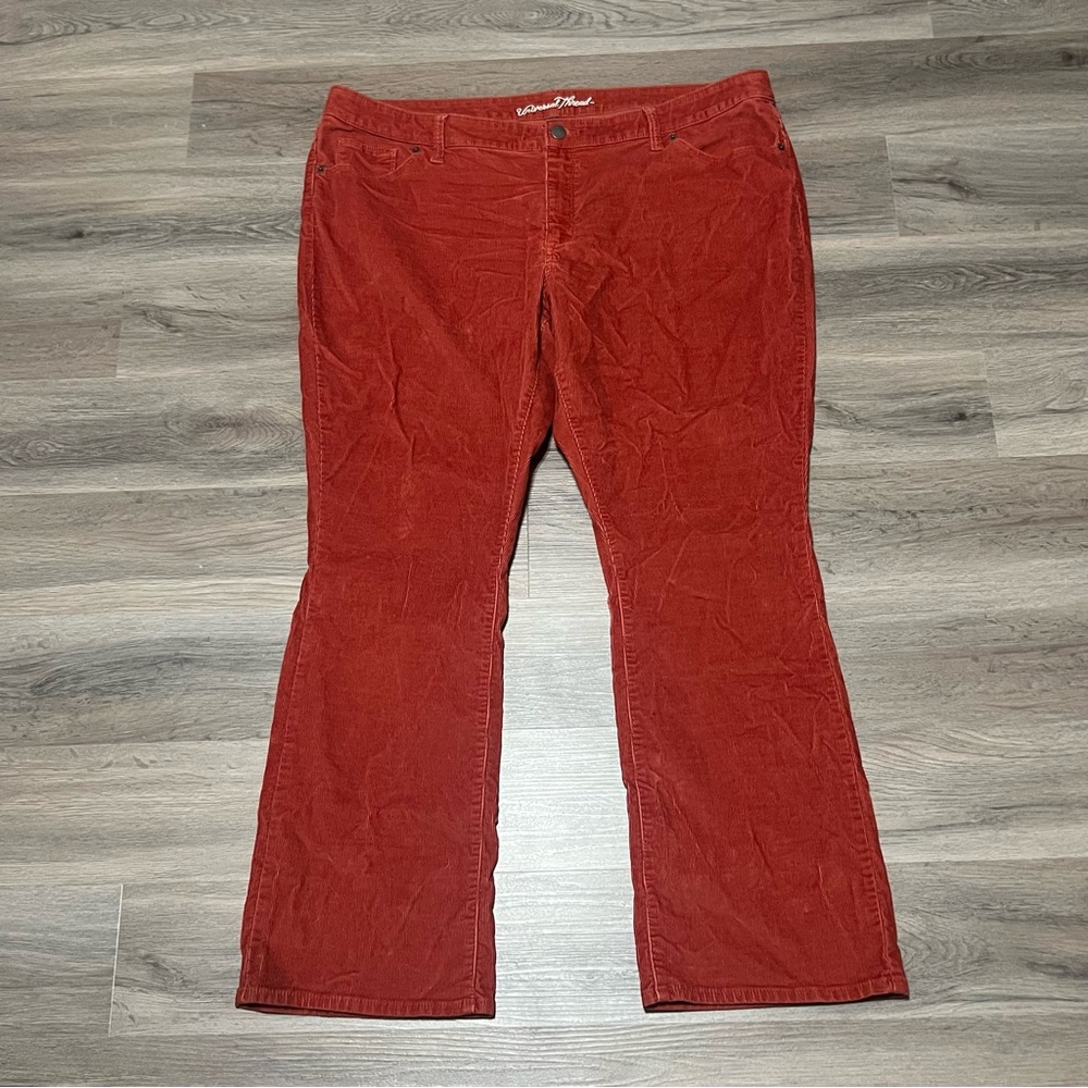 Universal Thread 22w Pants Rust Red Corduroy Skin… - image 1
